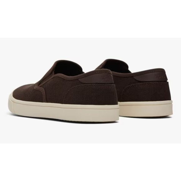 TOMS Men's Baja Sneaker, Dark Brown Heritage Canvas, Size 14 - Picture 1 of 3